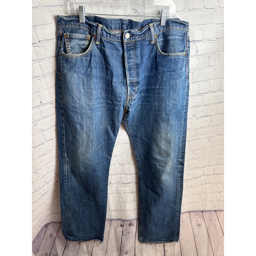 Levi's 501 Jeans Button Fly Distressed Denim Classic Fit W40 L34